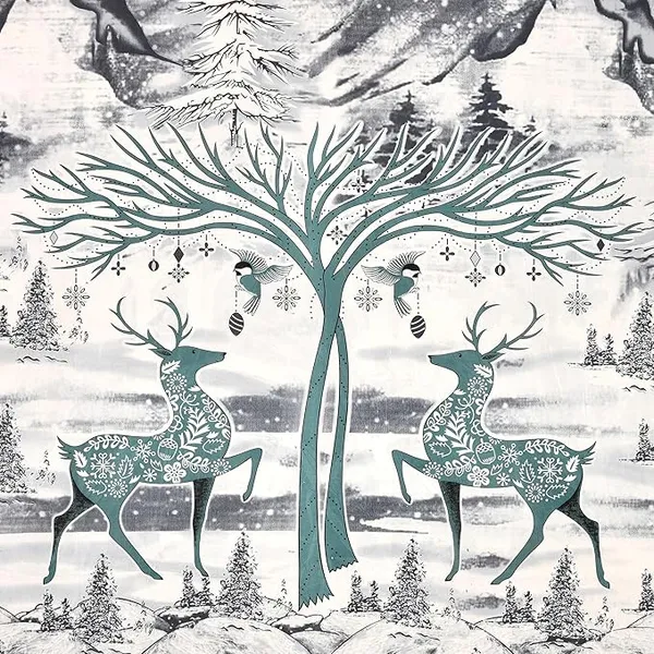 Dual_Deer_Grey_Pure_Cotton_King_Size_Bedsheet_With_2_Pillow_Covers