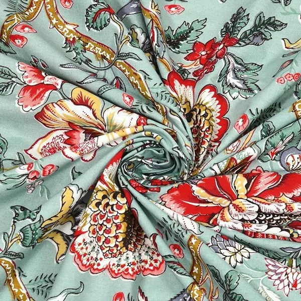 Floral_Sea_Green_Pure_Cotton_Bedsheet_With_Pillow_Covers
