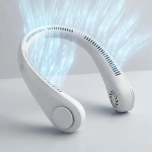White_Abs_Plastic_Neck_Fan_For_Personal_Cooling_In_Hot_Weather