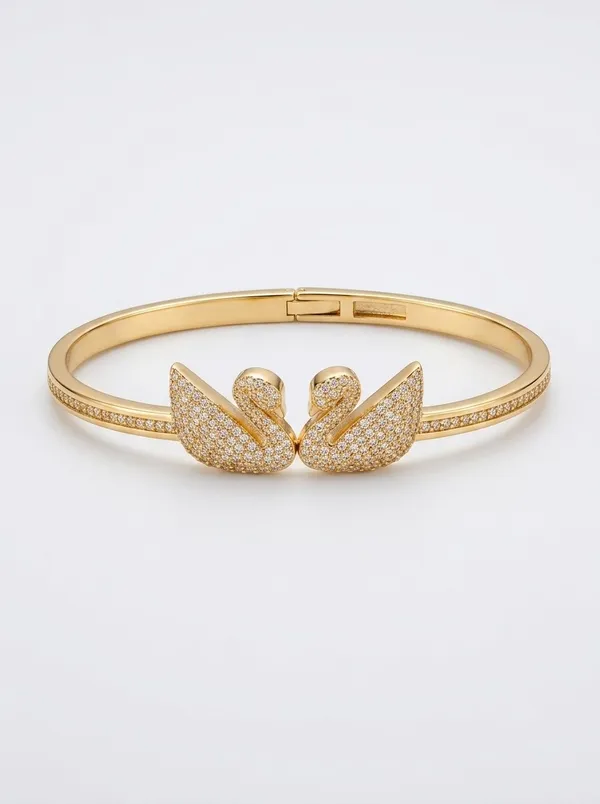 Elegant_Dual_Swan_Pavé_Crystal_Gold_Bangle_Bracelet