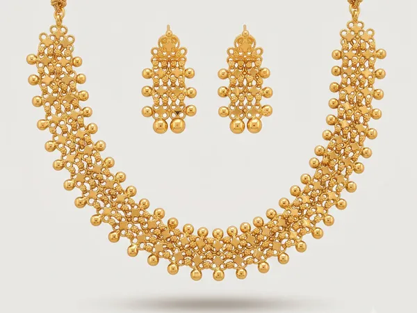Elegant_Traditional_Gold-Tone_Beaded_Necklace_&_Earring_Set