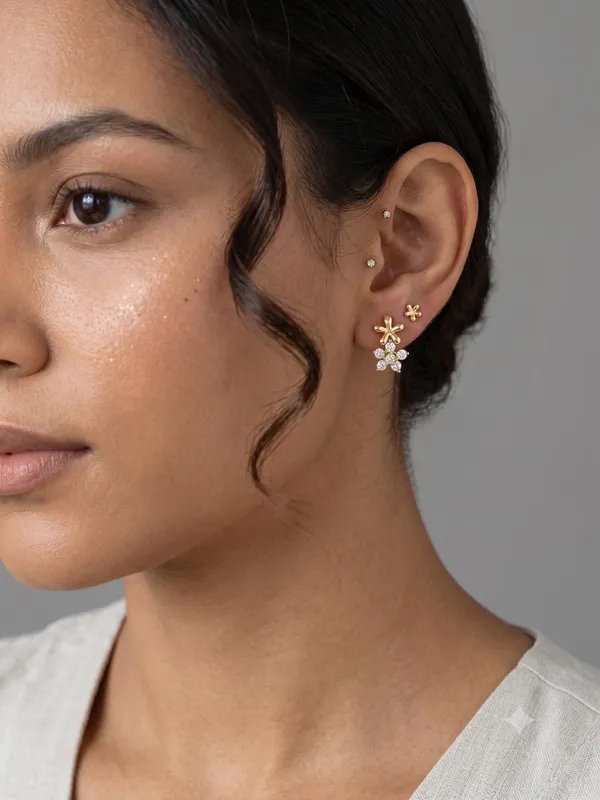 Floral_Radiance_Gold-Tone_Huggie_Earrings_(demifine)