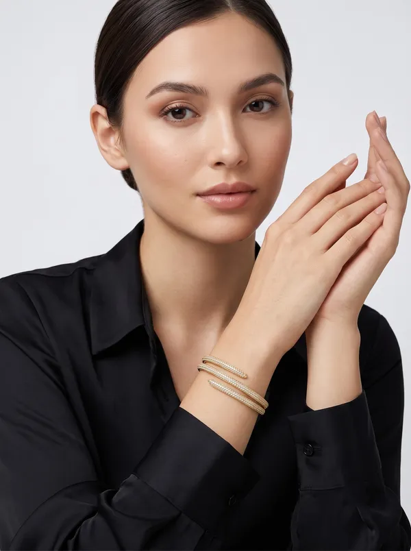 Glamorous_Double-Wrap_Pavé_Crystal_Gold_Serpent_Bangle-Bracelet