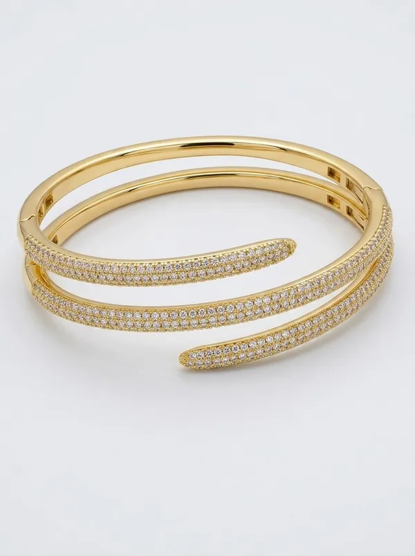 Glamorous_Double-Wrap_Pavé_Crystal_Gold_Serpent_Bangle-Bracelet