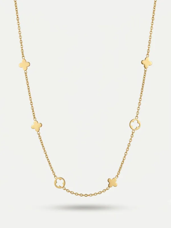 Gold_Plated_Anti-Tarnish_Clover_Station_Necklace_(demi_fine)