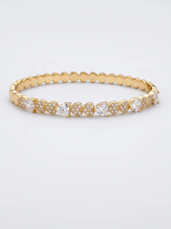Gold-Plated_Heart_Cut_&_Pavé_Cubic_Zirconia_Bangle_Bracelet