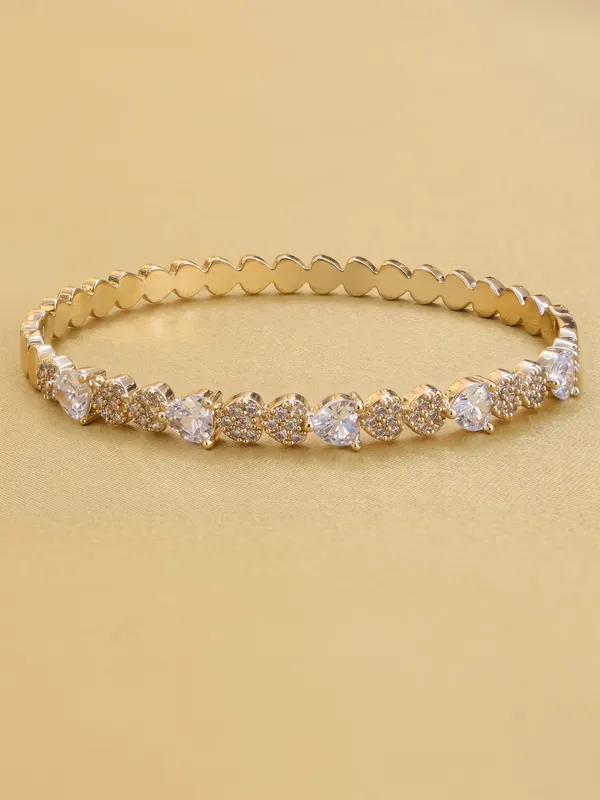 Gold-Plated_Heart_Cut_&_Pavé_Cubic_Zirconia_Bangle_Bracelet