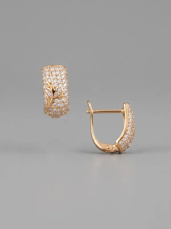 Gold-Tone_Lilac_Floral_Huggie_Hoop_Earrings_(demifine)