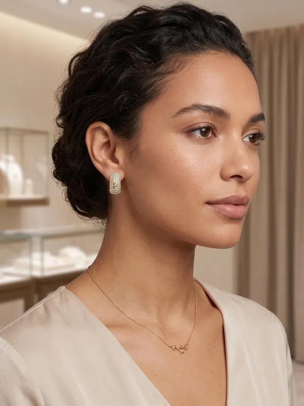 Gold-Tone_Lilac_Floral_Huggie_Hoop_Earrings_(demifine)
