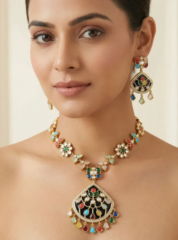 Multi_colour_Kundan_Set_For_Women