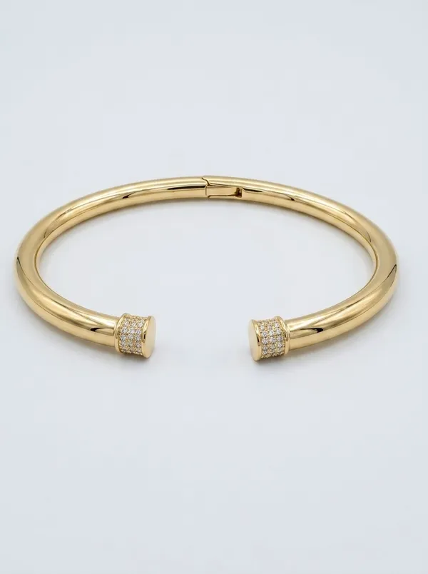 Minimalist_Pavé_End-Cap_Gold_Hinged_Bangle_Bracelet