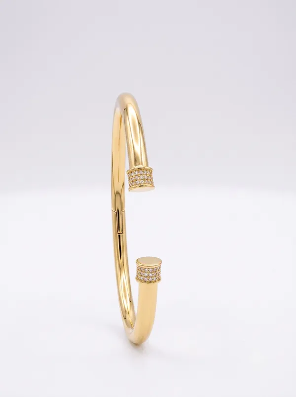 Minimalist_Pavé_End-Cap_Gold_Hinged_Bangle_Bracelet