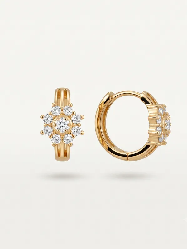 Radiant_Floral_Halo_Gold_Huggie_Earrings_(demifine)