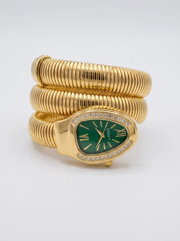 SAMEX_Women's_Gold_Snake_Coiled_Wrap_Watch
