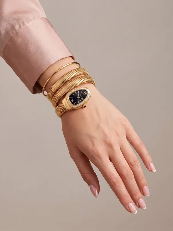 SAMEX_Women's_Gold_Snake_Coiled_Wrap_Watch