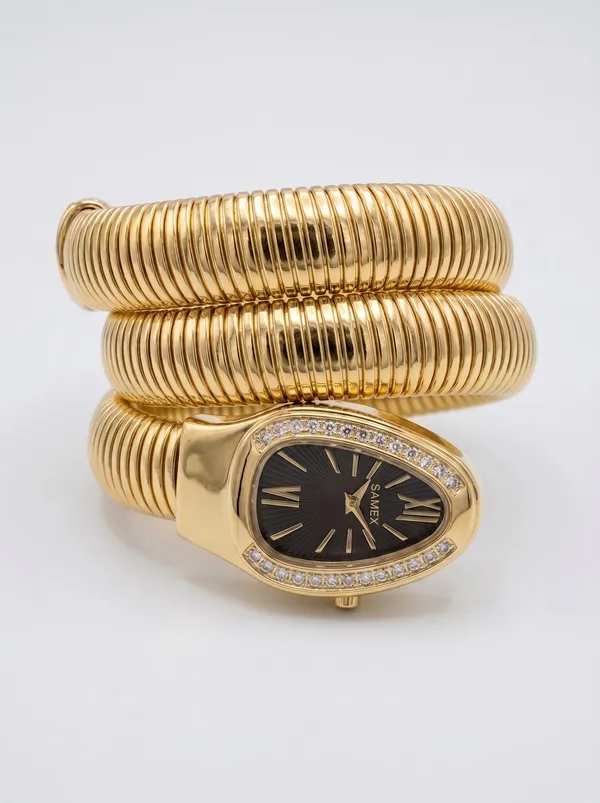 SAMEX_Women's_Gold_Snake_Coiled_Wrap_Watch