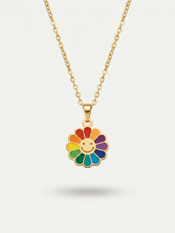 Vibrant_Rainbow_Smiley_Flower_Necklace_(demifine)