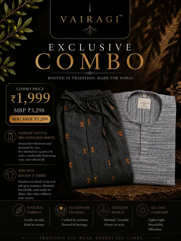 Vairagi_Tattva_-_Pre-Stitched_Dhoti_&_Vairagi_Shunya_-_Khaadi_T-Shirt