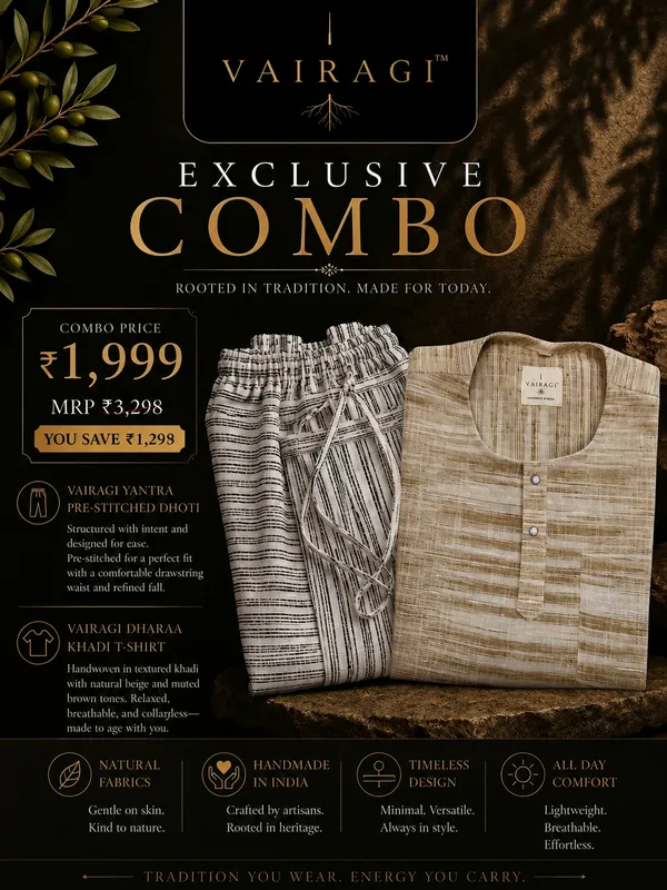 Vairagi_Yantra_-_Pre-Stitched_Dhoti_&Vairagi_Dhaara_-_Khaadi_T-Shirt
