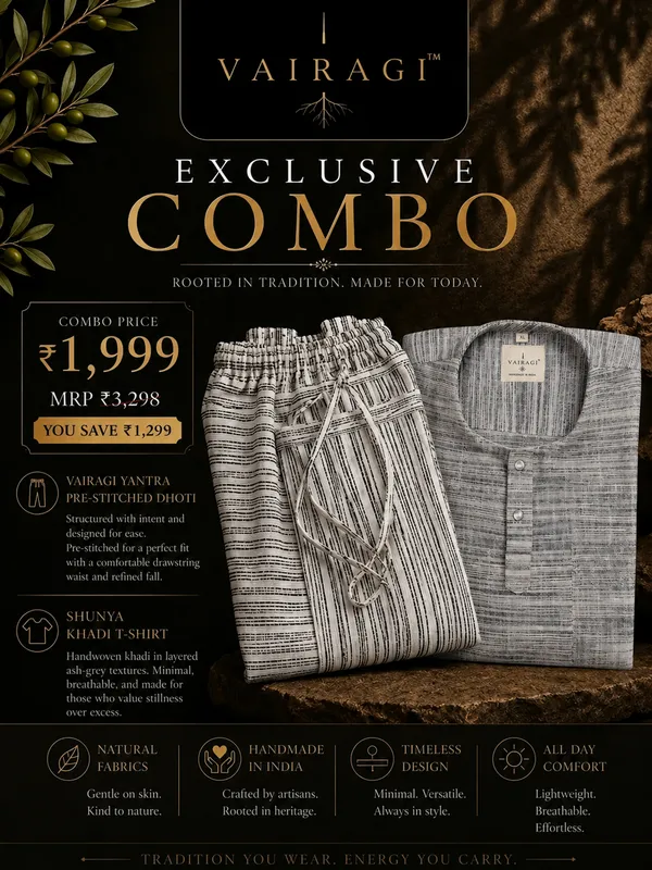 Vairagi_Yantra_-_Pre-Stitched_Dhoti_&_Vairagi_Shunya_-_Khaadi_T-Shirt