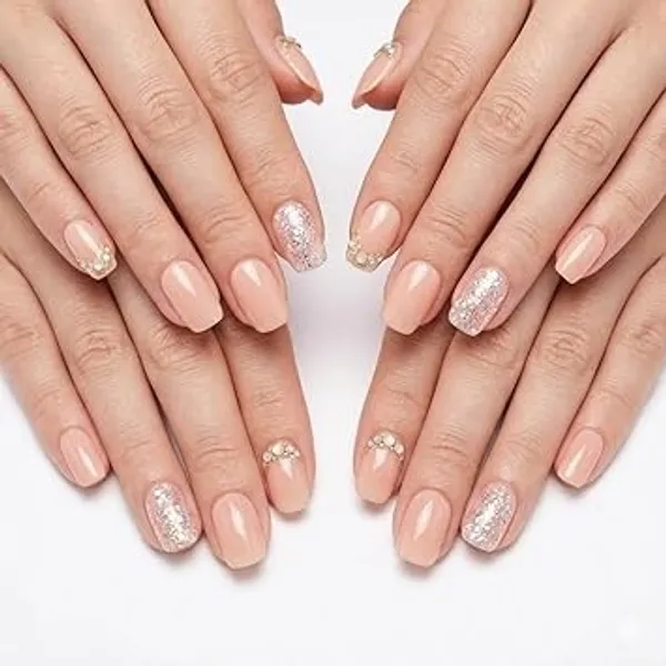 Pink_And_Grey_Professional_Press_On_Nail_Set_With_Gradient_Glitter_For_Women