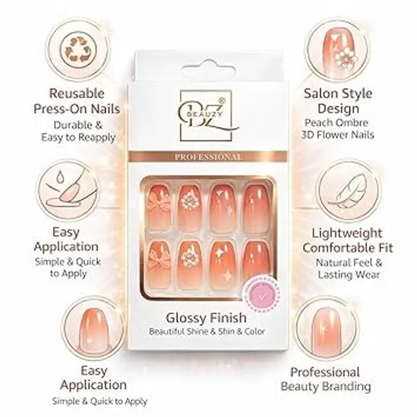 Orange_And_Pink_Professional_Press_On_Artificial_Nail_Set_With_Decorative_For_Women