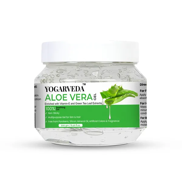 Yogarveda_Aloe_Vera_Gel_For_Skin_And_Hair_â_100%_Pure_And_Green_Tea_Extracts_200Gm_(Pack_Of_3_200_G)