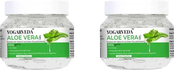 Yogarveda_Aloe_Vera_Gel_For_Skin_And_Hair_100%_Pure_Vitamin_E_And_Green_Tea_Extracts_200Gm_(Pack_Of_2_200_G)