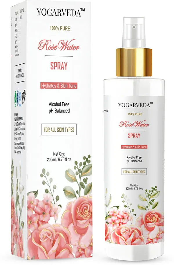Yogarveda_Aloe_Vera_Gel_(200G)+Vitamin_C_Face_Serum_(30Ml)+Rose_Water_Spray(200Ml)_Combo_(Pack_Of_3_30_Ml_200_Ml_200_G)