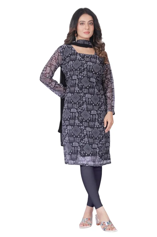 Black_Cotton_Kurti_&_Dupatta_Set_For_Women