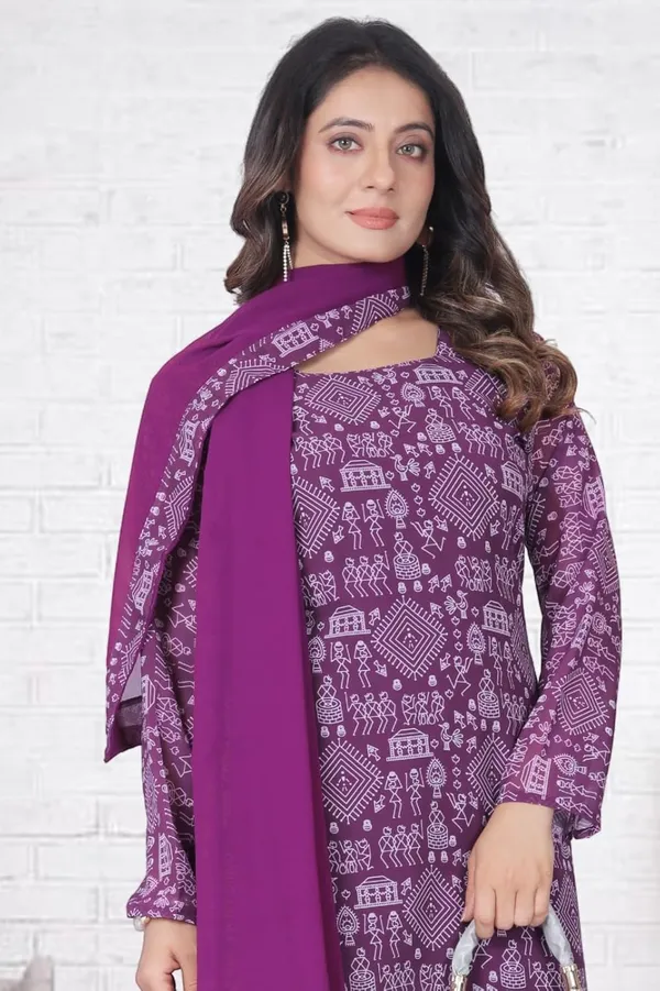 Purple_Cotton_Kurti_&_Dupatta_Set_For_Women