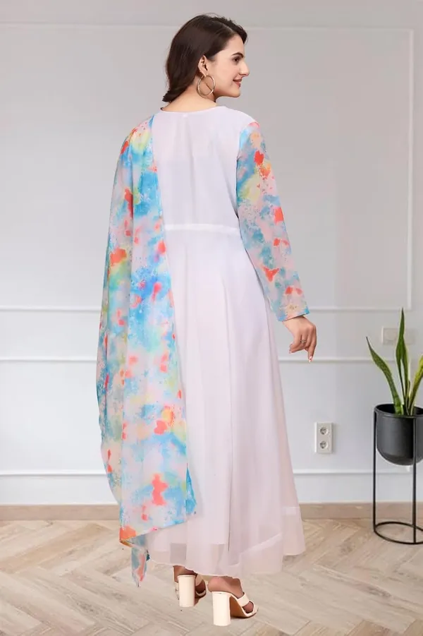 Off-White_Georgette_Kurti_&_Dupatta_Set_For_Women