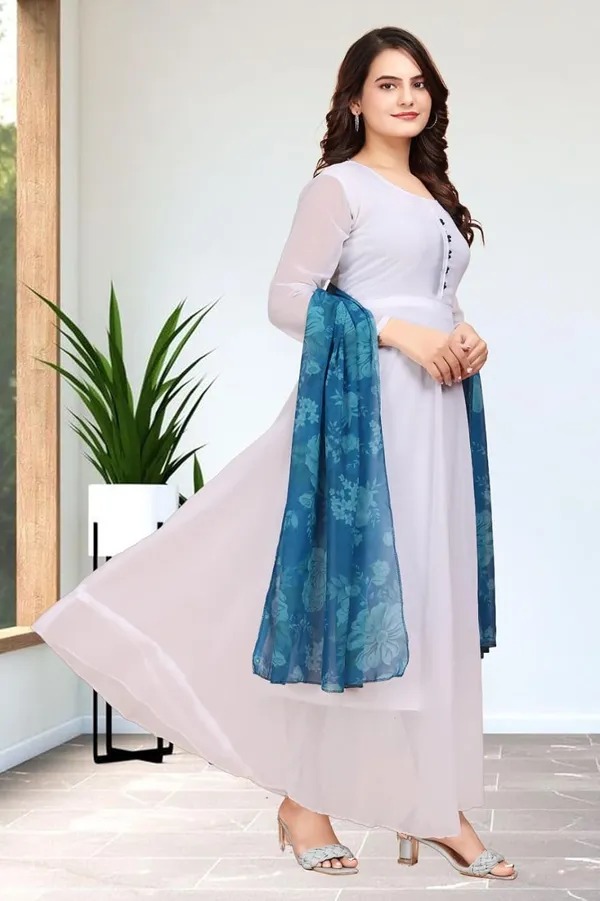 Blue_Georgette_Kurti_&_Dupatta_Set_For_Women