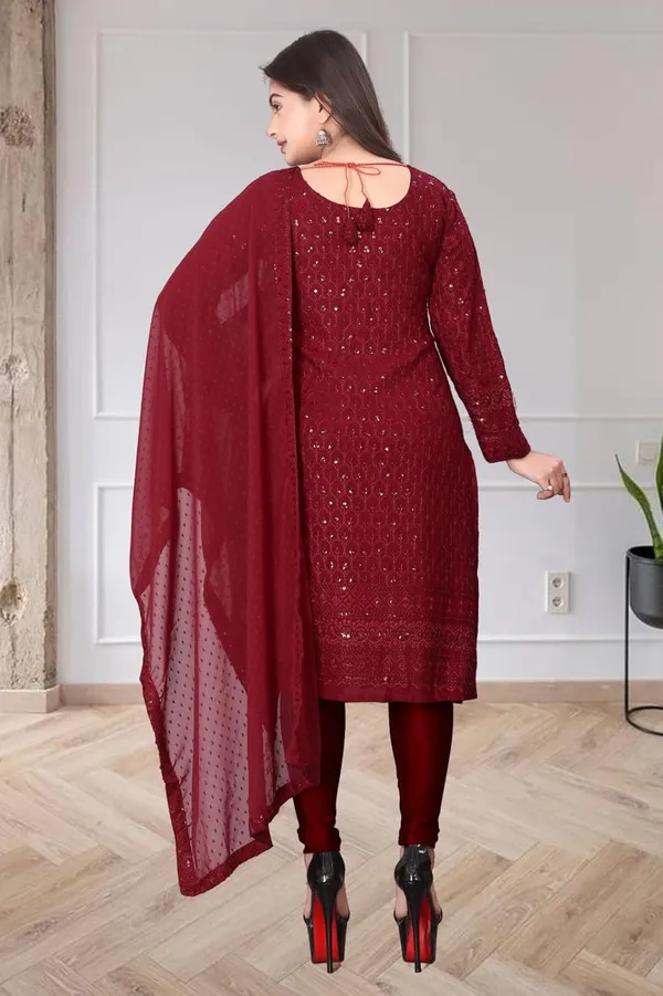 Red_Rayon_And_Cotton_Moghul_Gown_&_Dupatta_For_Women