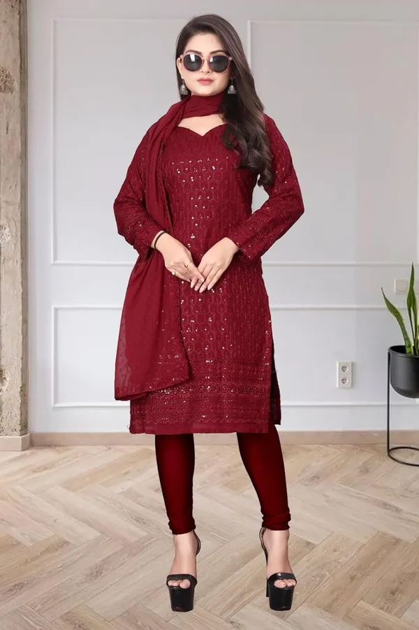 Red_Rayon_And_Cotton_Moghul_Gown_&_Dupatta_For_Women