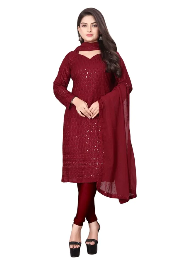 Red_Rayon_And_Cotton_Moghul_Gown_&_Dupatta_For_Women