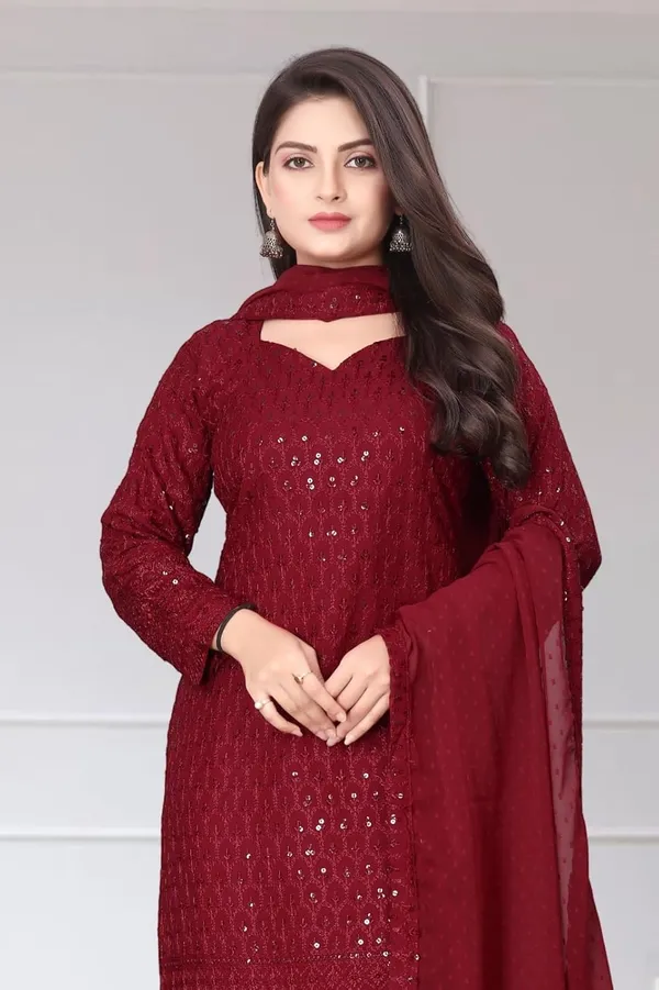 Red_Rayon_And_Cotton_Moghul_Gown_&_Dupatta_For_Women