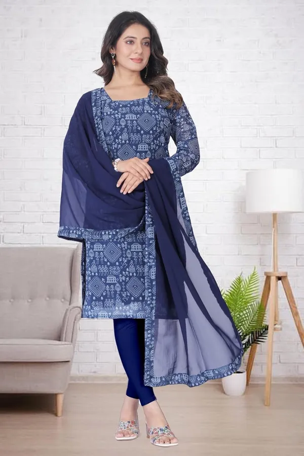 Navyblue_Cotton_Gown_Dress_For_Women