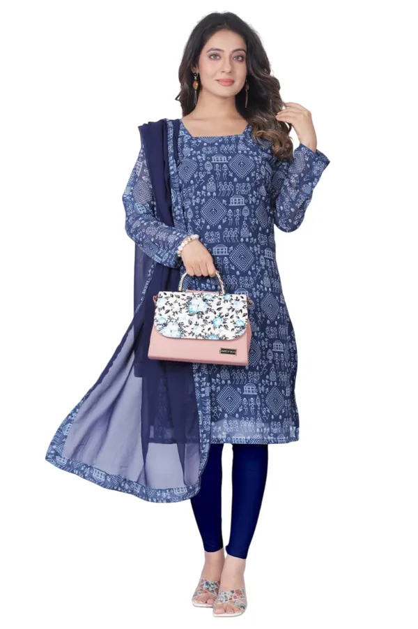Navyblue_Cotton_Gown_Dress_For_Women