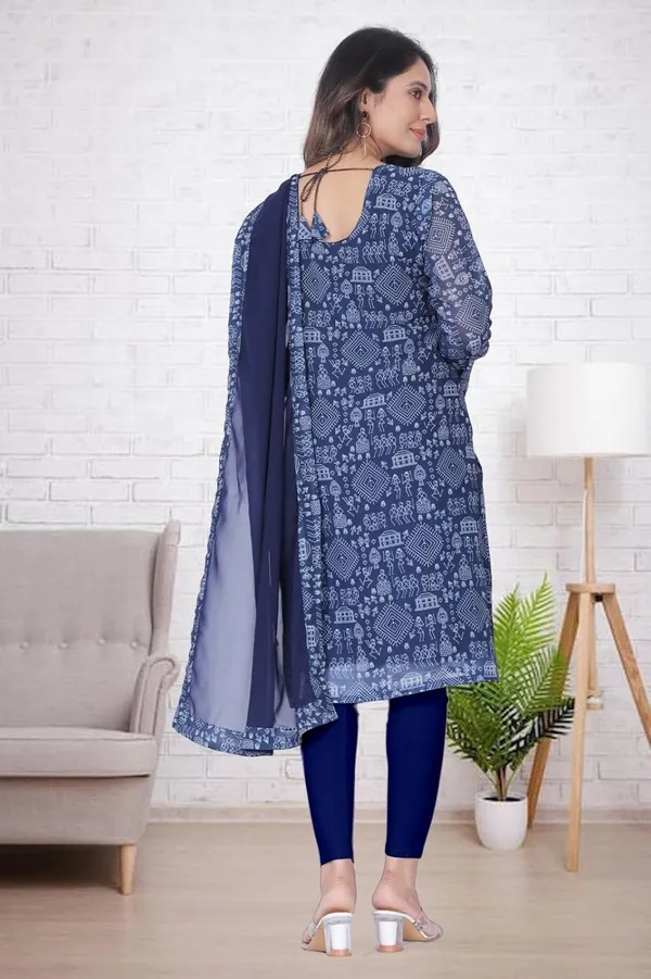 Navyblue_Cotton_Gown_Dress_For_Women