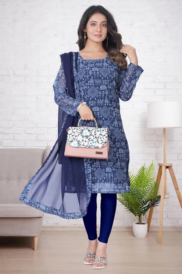 Navyblue_Cotton_Gown_Dress_For_Women