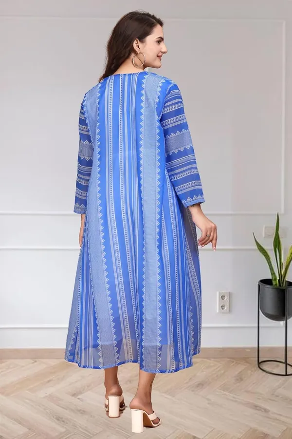 Skyblue_Georgette_Frock_Dress_&_Shrug_Set_For_Women