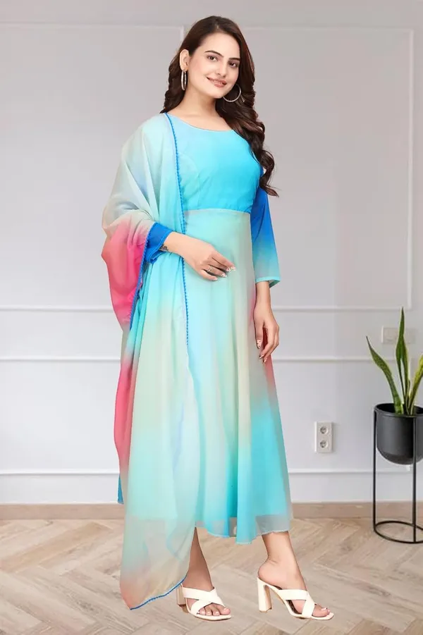 Teal_Green_Georgette_Gown_Dress_For_Women
