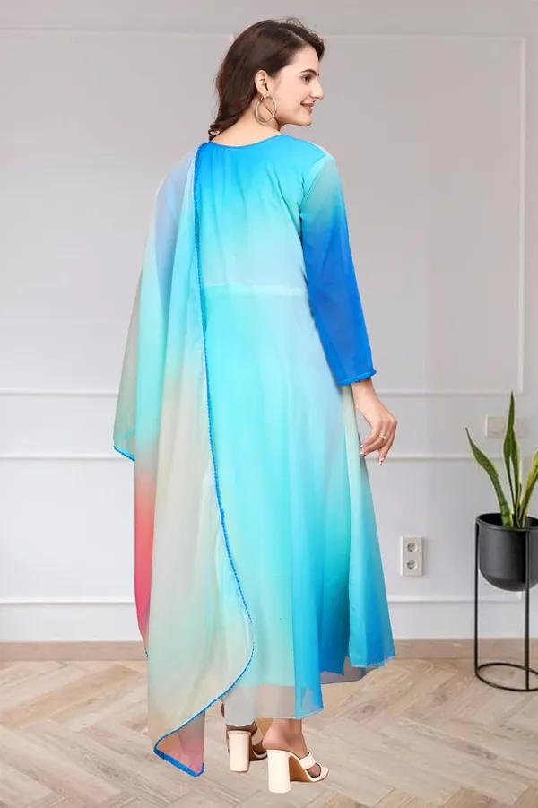 Teal_Green_Georgette_Gown_Dress_For_Women
