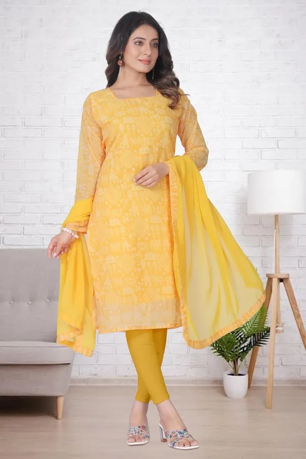 Yellow_Cotton_Gown_Dress_For_Women