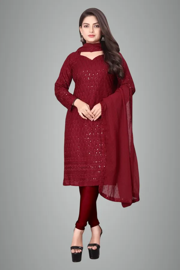 Red_Rayon_And_Cotton_Moghul_Gown_&_Dupatta_For_Women