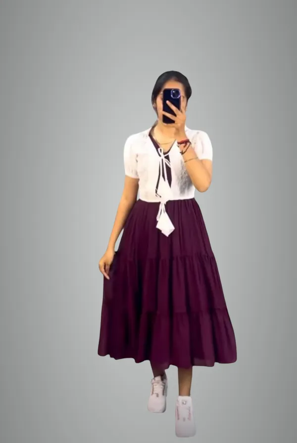 Black_Georgette_And_Cotton_Kurti_&_Dupatta_Set_For_Women