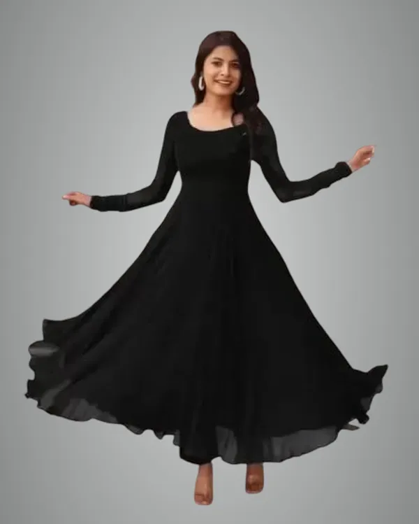 Black_Georgette_Kurti_&_Dupatta_Set_For_Women
