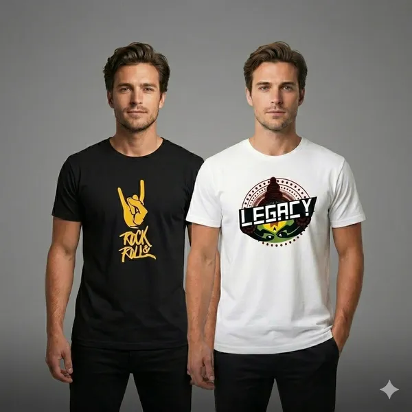 Legacy_Printed_White_T-Shirt_And_Rock_And_Roll_Black_Graphic_T-Shirt_Pack_Of_2