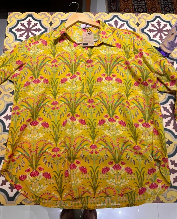 Women's_Yellow_Floral_Print_Full_Sleeve_Cotton_Kurta